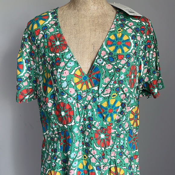 NWT RHODE x Target Zinnia Floral Print Green Midi Dress - Picture 5 of 6